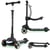Draisienne Enfant - HyperMotion - Trottinette 3 Roues LED, 50 kg, Siège Réglable Amovible - Pliable