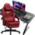 Fauteuil gamer GTPLAYER Chaise Gaming Bureau Tissu Rouge 45P 66L 131H cm