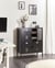Buffet en Fer Noir à 4 Portes pour Documents Rangement Armoire Bureau à Domicile