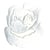 Lot de 3 écussons thermocollants Rose blanc 4cmx5cm