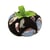 Tomate porte-épingles 8cm bulles bleues vertes fonds noir