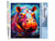 Peinture par Numéro Figured'Art - Hippopotame Coloré Abstrait - Kit de Loisir Créatif DIY Numéro d'Art Complet - 40x50cm sans châssis en bois