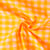 Tissu Rayures Soleil Orange fluo grands carreaux sur fond Blanc