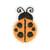 Ecusson thermocollant coccinelle orange 2,5cm x 2cm