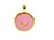 2 Pendentifs rondS 25*18mm -  demi-lune -  doré et émail rose nacré