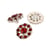 Lot de 3 boutons strass beaujolais 18mm