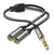 LinQ Adaptateur Audio Splitter Jack 3.5mm mâle vers 2x Jack 3.5mm femelle Gris