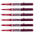 Lot de 6 Stylos roller V Ball VB5 Pilot encre liquide pointe fine rouge
