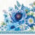 4 serviettes en papier découpage collage 33 cm FLEUR BLEUE F 205