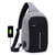 Sac à Dos USB Etudiant Voyage Cartable Ecole Anti Vol pour Powerbank Gris Noir YONIS