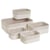 Lot de 5 boites de rangement en bambou blanches
