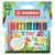 Crayon de couleur STABILO - Trio Animal Vibes - Étui de 12 crayons courts triangulaires - Mine 4,2 mm