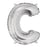 Ballon Lettre C, 40cm, 1pce. , argent