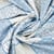 Tissu Popeline de Coton Camille patchwork végétal sur fond Bleu ciel