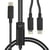 LinQ Câble de Charge et Synchronisation USB-C vers Lightning et USB-C 60W Noir