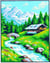 Kit canevas Le chalet 20x25cm
