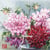 Lot de 4 serviettes en papier découpage collage 33 cm FLEUR ROSE FA 315