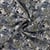 Tissu Tencel Lin Lana fleurs vintage tons Bleu sur fond Blanc cassé