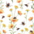Lot de 4 serviettes en papier découpage collage 33 cm FLEUR JAUNE ABEILLE F 4007