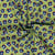 Tissu Coton extensible Fleuréa marine sur fond Vert