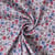Tissu Double gaze de Coton Alméria fleurs Bleues et Rouges sur fond Blanc - Au mètre