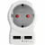 Adaptateur Secteur Skross Europe Vers Europe - 2 Usb - 2 ou 3 pôles - Blanc