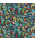 Tissu 100% coton Zanzibar Animaux exotiques de 150 cm de largeur Petrole Bleu vendu par 50 cm
