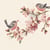 Lot de 4 serviettes en papier découpage collage 33 cm OISEAU BRANCHE FLEUR O 110