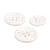 Lot de 3 boutons rond 4 trous bouteilles recyclées blanc