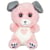 Peluche - Peluche Chien rose poudré et gris "Cutydoos Love" - 13 cm