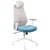 Chaise de Bureau Gris Clair et Bleu Sarcelle en Maille Accoudoirs Appui-Têtes Hauteur Réglable Base Pivotante Dossier Inclinable