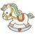 Ecusson thermocollant cheval bascule 4,5x4,5cm