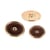 Lot de 3 boutons ronds colorés marron