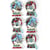 6 stickers 3D de Noël - Boules de neige 5 cm