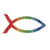Motif de cire Poisson arc en ciel, 4x2cm, 1 pce.