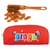Kit loto bingo 3 en 1 : trousse rouge + baton magnetique pailletés jaune + 100 pions - accessoires jeu, matériel - LOTOQUINE
