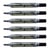 Lot de 6 marqueurs permanents - PENTEL - Pointe biseautée 1 - 3,5 mm - Noir - MAXIFLO NLF60