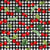 Tissu Coton imprimé Rayures noir et cerises sur fond Blanc