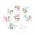 5 BOUTONS BOIS Blanc Forme FLEURS rose, bleu, vert 2 trous - couleurs aléatoires - creation couture
