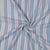 Tissu Double gaze de Coton rayures Bleu et Framboise sur fond Blanc cassé