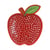 Ecusson thermocollant pomme perles 4,5x4,5cm