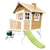 AXI Cabane enfant ROBIN Brun Blanc avec toboggan Vert Citron - Axi House