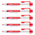 Lot de 5 marqueurs permanents rétractables - EDDING - Pointe moyenne 1,5-3 mm - Rouge