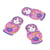 Lot de 6 boutons en bois poupée russe rose et marine 30mm