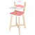 Chaise haute pour poupée - HAPE - Bois rose et blanc - Plateau et coussin inclus
