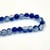 Fil de 97 perles ronde en verre craquelé fabrication bijoux 8 mm CRISTAL BLEU FONCE
