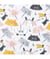 Tissu enfant matelassé parapluies de 138 cm de largeur Blanc vendu par 50 cm