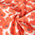 Tissu Toile de Coton aspect lin Coquelicot rouge sur fond Naturel