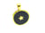 2 Pendentifs ronds 25*18mm - étoile - doré et émail noir nacré