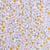 Tissu Popeline Imprimé LittleBird Flamants roses et fleurs moutarde et roses sur fond Bleu ciel